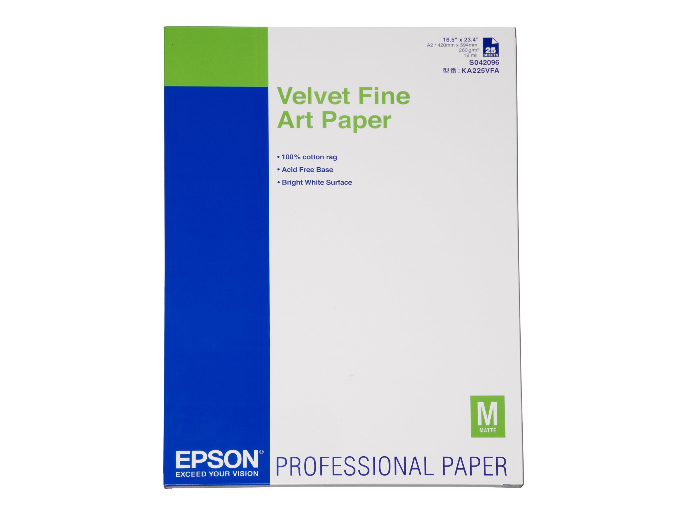 Epson Fine Art Velvet - Velvet - A2 (420 x 594 mm) 25 Blatt Kunstpapier