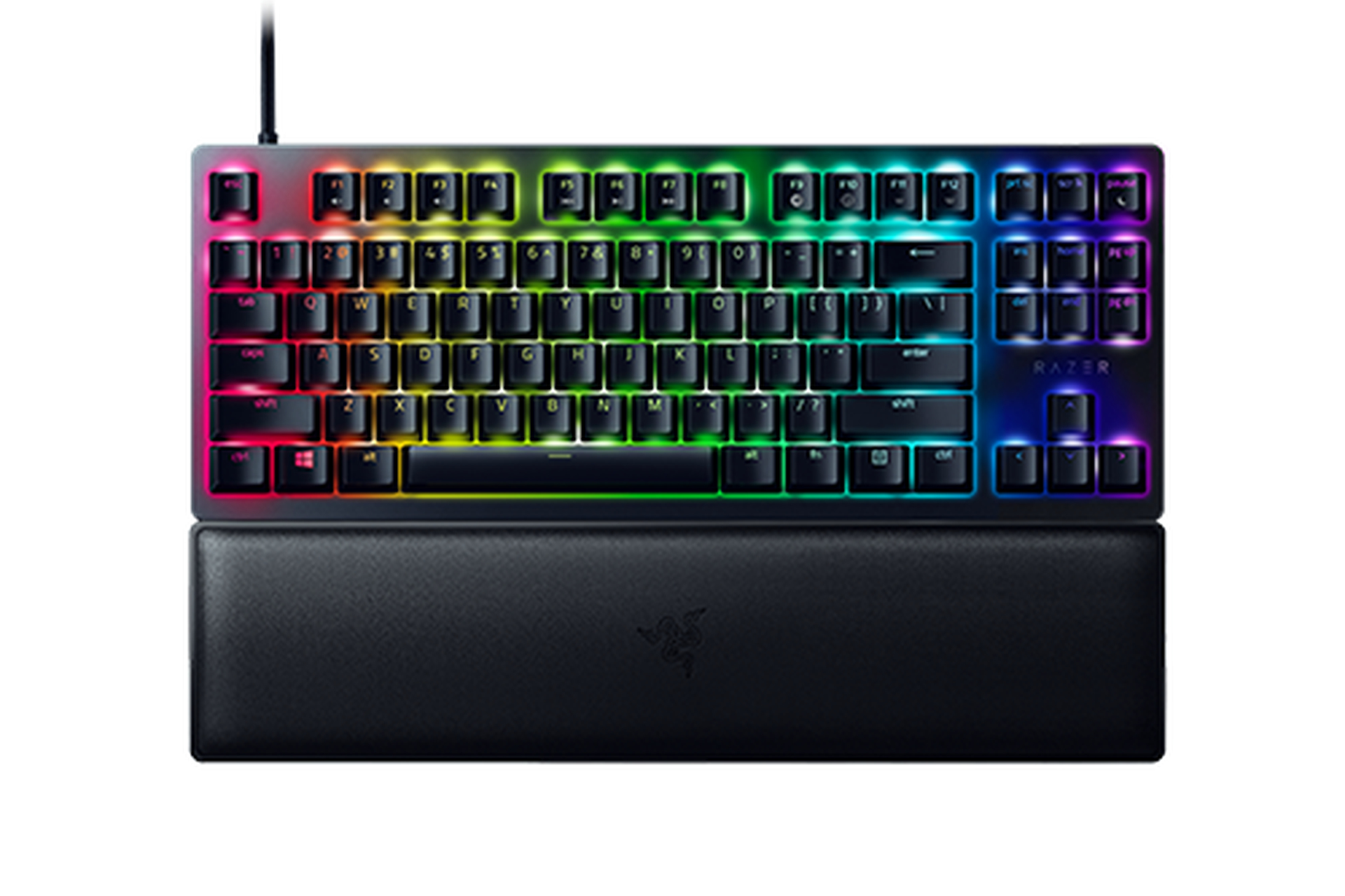 Razer Huntsman V2 Tenkeyless, Tenkeyless (80 - 87 %), Kabelgebunden, USB, QZERTY, RGB-LED, Schwarz