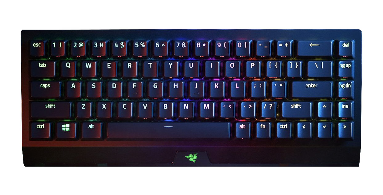 Razer BlackWidow V3 Mini HyperSpeed, 65%, Verkabelt & Kabellos, USB + RF Wireless + Bluetooth, Mechanischer Switch, RGB-LED, Schwarz