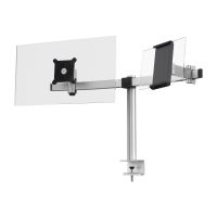 Durable Befestigungskit - einstellbarer Arm - für Monitor / Tablet - Aluminium, hochwertiger Kunststoff - Silber - Bildschirmgröße: 53.3-68.6 cm (monitor)