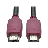 Tripp P569-006-CERT 4K HDMI-Kabel mit Ethernet (Stecker/Stecker) – 4K 60 Hz, mit speziellen, fest in die Anschlüsse greifenden Steckern, 1,83 m, 1,8 m, HDMI Typ A (Standard), HDMI Typ A (Standard), 4096 x 2160 Pixel, 18 Gbit/s, Schwarz, Magenta