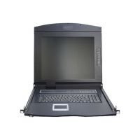 DIGITUS 17" LCD KVM Konsole, 8-Port VGA, deutsche Tastatur