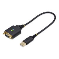 StarTech.com 1ft/30cm USB to Null Modem Serial Adapter Cable, FTDI, RS232 - Kabel USB / seriell - USB (M)