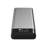 Targus HyperJuice HJ245B - Powerbank - USB-C - 27000 mAh - 245 Watt - PD 2.0, PD 3.0, QC 2.0, QC 3.0, Qualcomm Quick Charge 4.0+, Apple 2.4A - 4 Ausgabeanschlussstellen (4 x USB-C)