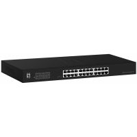 LevelOne Switch 24x GE GEU-2431 19\" Rack Mount Kit, Unmanaged, Gigabit Ethernet (10/100/1000), Vollduplex, Rack-Einbau, 1U