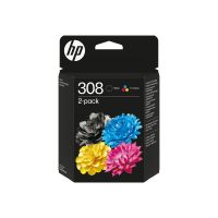 HP 308 - 2er-Pack - Schwarz, Cyan, Magenta, Gelb