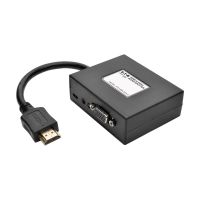 Tripp P131-06N-2VA-U HDMI-zu-VGA und Audioadapter, 15,2 cm, Schwarz, TAA, VGA, 2x VGA, HDMI, Schwarz, 0,15 m, 1920 x 1440