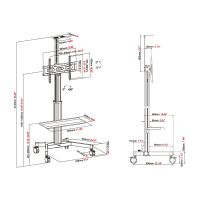 TECH DATA Vision X-Series VFM-F22 - Wagen - Höhe einstellbar - für LCD-Display - Stahl, Aluminium - mattschwarz - Bildschirmgröße: 78.7-203cm (31"-80")