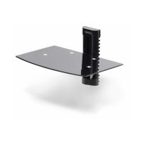 StarTech.com Floating Wall-Mounted AV Shelf, Adjustable Height Shelf For Under TV, Organize A/V Equipment On Black Tempered Glass Shelf