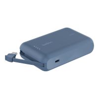 Belkin BoostCharge - Powerbank - mit integriertem Kabel - 10000 mAh - 20 Watt - 3 A - Fast Charge - 2 Ausgabeanschlussstellen (24 pin USB-C)