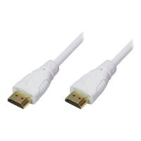 Techly Highspeed - HDMI-Kabel mit Ethernet - HDMI männlich zu HDMI männlich - 10 m - weiß - bi-direktional, unterstützt 4K 24 Hz (4096 x 2160)