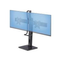 StarTech.com Crossbar Dual Monitor Desk Stand, Double 27inch Screens/VESA - Aufstellung - für 2 Monitore - Kunststoff, Aluminium, Stahl - Schwarz - Bildschirmgröße: 43.2-68.6 cm (17"-27")