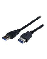 StarTech.com 2m USB 3.0 Verlängerungskabel - USB 3 Typ A auf A 2 Meter Kabel Verlängerung - Stecker/ Buchse - Schwarz - USB-Verlängerungskabel - USB Typ A (W)