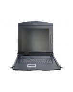 DIGITUS 17" LCD KVM Konsole, 8-Port VGA, deutsche Tastatur