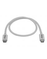 StarTech.com Thunderbolt 3 Kabel -40Gbit/s - 50cm - Weiß - 4K 60Hz - Passiv - Thunderbolt Kabel - USB Typ C Lader - Thunderbolt-Kabel - USB-C (M)