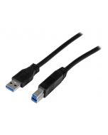 StarTech.com 2m zertifiziertes USB 3.0 SuperSpeed Kabel A auf B - Schwarz - USB 3 Anschlusskabel - Stecker/Stecker - USB-Kabel - USB Type B (M)