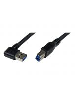 StarTech.com 1m USB 3.0 SuperSpeed Kabel A auf B rechts gewinkelt - Schwarz - USB3.0 Anschlusskabel - Stecker/Stecker - USB-Kabel - USB Type B (M)