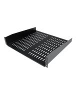 StarTech.com 2HE Universal Rack Mount Fachboden belüftet und freitragend für 19 Server Racks - 16Zoll, schwarz (CABSHELFV)