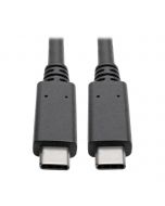 Tripp U420-003-G2-5A USB-C-Kabel (Stecker/Stecker) – USB 3.2 Gen 2 (10 Gbit/s), 5 A (100 W) Nennstrom, Thunderbolt 3-kompatibel, 0,91 m, 0,914 m, USB C, USB C, USB 3.2 Gen 2 (3.1 Gen 2), Männlich/Männlich, Schwarz