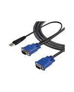 StarTech.com KVM Kabel USB VGA für KVm Switch 4,5m - Kabelsatz für KVM Umschalter 1x USB Stecker 2x VGA Stecker - Octopuskabel - Video- / USB-Kabel - USB, HD-15 (VGA)