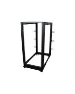 StarTech.com Open Frame Rack 25HE - 4 Pfosten Serverschrank - 58 cm - 104 cm tiefenverstellbar mit Rollen / Nivellierfüße und Kabelverwaltung (4POSTRACK25U)