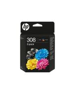 HP 308 - 2er-Pack - Schwarz, Gelb, Cyan, Magenta