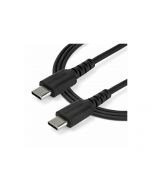 StarTech.com 1m USB-C Ladekabel - Langlebiges USB 2.0 Typ C zu USB C Datenübertragungs-/Schnellladekabel - TPE Mantel Aramidfaser M/M 60W Schwarz - Samsung S10 S20 iPad Pro MS Surface (RUSB2AC1MB)