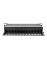 DIGITUS Cat.6A Patch Panel, geschirmt, 12-Port, 1HE, 10", schwarz