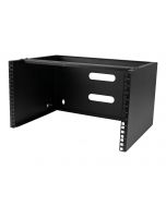 StarTech.com Halterung für Patchpanel, 6U Rack für Wandmontage, Befestigung für Netzwerk-Geräte, robuste Konstruktion, Slotblech für Patchfeld, 35,5 cm tief, in Schwarz - Gehäuse - geeignet für Wandmontage - Schwarz - 6U - 48.3 cm (19")