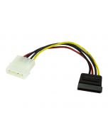 StarTech.com 15cm 4 Pin Molex auf SATA Kabel - LP4 / Serial-ATA Stromadapter - S-ATA 15 Pin Buchse / 4 Pin LP-4 Stecker - Stromkabel - SATA-Stromstecker (M)