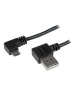 StarTech.com Micro USB Kabel mit rechts gewinkelten Anschlüssen - Stecker/Stecker - 1m - USB A zu Micro B Anschlusskabel - USB-Kabel - Micro-USB Typ B (M)