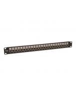 Eaton Tripp Lite Series 24-Port Shielded Cat6 Patch Panel Feed Through Rackmount RJ45 1URM TAA - Patch Panel - CAT 6e - STP - RJ-45 X 24 - Schwarz - 1U - 48.3 cm (19")