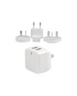 StarTech.com 2 Port USB Ladegerät / Netzteil - 2-fach Ladestecker 17 Watt / 3.4 Amp - Dual Reiseladegerät 110 / 220V - Weiß - Netzteil - 17 Watt - 3.4 A - 2 Ausgabeanschlussstellen (USB)