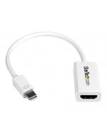 StarTech.com Mini DisplayPort auf HDMI 4k @ 30Hz Adapter - DP 1.2 zu HDMI Audio Video Konverter für MacBook Pro / Air - Weiß - Videoadapter - Mini DisplayPort männlich zu HDMI weiblich - 15 cm - weiß - aktiv, unterstützt 4K 30 Hz (3840 x 2160)