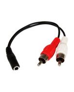 StarTech.com 15cm Audio Kabel 3,5mm Klinke auf 2x Cinch (Buchse/Stecker)