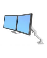 Ergotron HX Desk Dual Monitor Arm - Befestigungskit (Griff, Gelenkarm, Spannbefestigung für Tisch, Tischplattenbohrung, 2 Drehgelenke, Befestigungsteile, Scharnier, Verlängerungsteil)