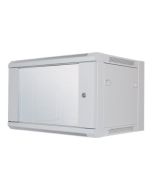 Intellinet Network Cabinet, Wall Mount (Standard), 6U, Usable Depth 260mm/Width 510mm, Grey, Flatpack, Max 60kg, Metal & Glass Door, Back Panel, Removeable Sides, Suitable also for use on desk or floor, 19", Parts for wall install (eg screws/rawl plugs)