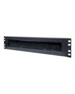 Intellinet 19" Kabeldurchführung, 2 HE, mit Bürstenleiste, schwarz - Rack-Blende mit Bürste für Kabeldurchführung - Schwarz, RAL 9005 - 2U - 48.3 cm (19")