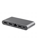 StarTech.com USB-C-Dock - USB-C Hub - 4K HDMI USB-C-Dockingstation -  Mini dock - Dual Monitor - 100W Power Delivery Passthrough -  GbE, 2 x USB-A Anschlüsse  - Multiport-Adapter (DK30C2HAGPD)