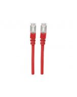 Intellinet Network Patch Cable, Cat7 Cable/Cat6A Plugs, 0.5m, Red, Copper, S/FTP, LSOH / LSZH, PVC, RJ45, Gold Plated Contacts, Snagless, Booted, Polybag - Patch-Kabel - RJ-45 (M)