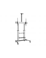 Eaton Tripp Lite Series Safe-IT Heavy-Duty Rolling TV Cart with Height-Adjusting Crank Handle for 60 to 100-inch Displays - Wagen - für Flachbildschirm / Notebook / AV-Ausrüstung - Aluminium, Stahl - Schwarz, Silber - Bildschirmgröße: 152.4-254 cm (60"-10