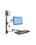 Ergotron LX Wall Mount System - Befestigungskit (Wandarm, Maushalterung, 2 Schienenabdeckungen, Tastaturarm, 2 Kabelkanäle, Handgelenkkissen, Wandschiene 10", Wandschiene 34", CPU Abstandhalter, Montagesystem mit CPU-Halterung und Armen, medium CPU holder