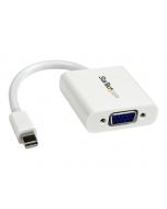 StarTech.com Mini DisplayPort to VGA Adapter - White - 1080p - Thunderbolt to VGA Monitor Adapter - Mini DP to VGA Converter (MDP2VGAW)