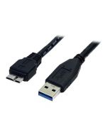 StarTech.com 0,5m USB 3.0 A auf Micro B Kabel - St/St - Schwarz - 50cm SuperSpeed USB 3.0 Anschlusskabel - Stecker / Stecker - USB-Kabel - Micro-USB Typ B (M)