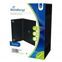 MEDIARANGE Retail-Pack DVD-Case Single - DVD-Videobox - Kapazität: 1 CD/DVD - Schwarz (Packung mit 5)
