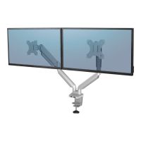 Fellowes Platinum Series - Befestigungskit - einstellbarer Doppelarm - für 2 Monitore - Aluminium - Silber - Bildschirmgröße: bis zu 68,6 cm (bis zu 27 Zoll)