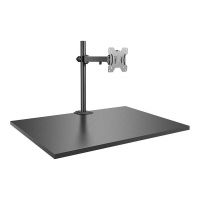 Lindy Single Display Bracket w/ Pole & Desk Clamp - Befestigungskit - einstellbarer Arm - für Monitor - Stahl - Schwarz - Bildschirmgröße: 43.2-71 cm (17"-28")