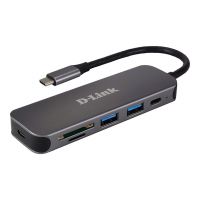 D-Link DUB-2325 - Hub - mit Kartenlesegerät - 2 x SuperSpeed USB 3.0 + 1 x USB-C